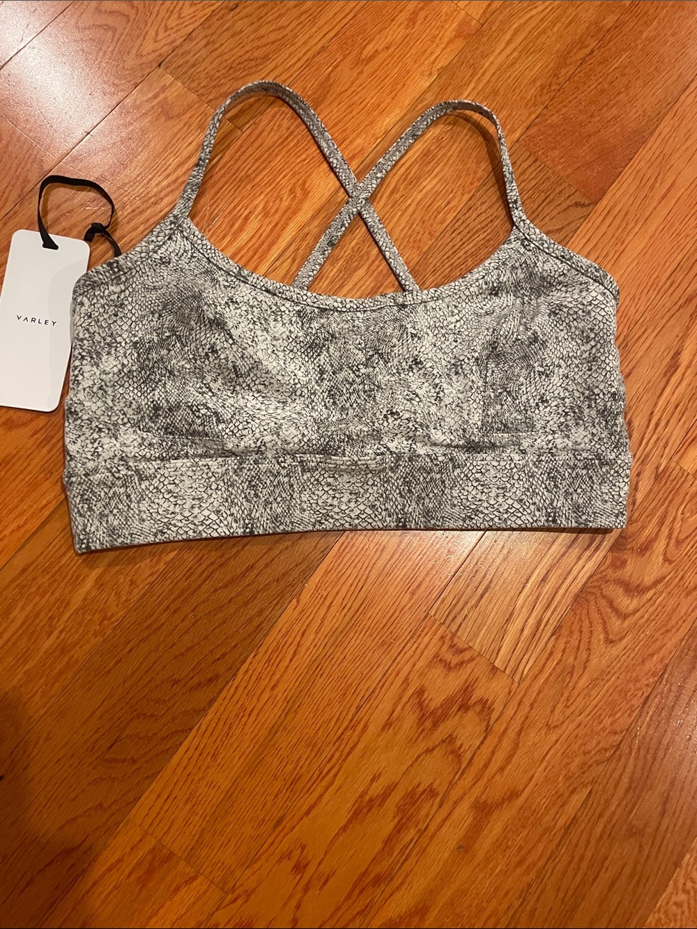 Varley Marbled Grey Crossback Sports Bra